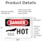 Signmission Hot Surface Sign, 7 in H x 10 in W, Vinyl Decal, Hot OS-2PACK-DS-D-710-L-1357 - alternate 6
